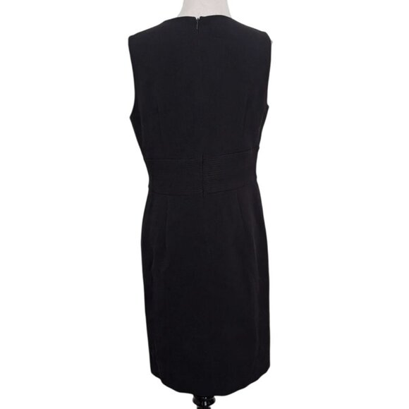 Talbots Sleeveless Sheath Dress Womens Petite Size 8 Black Stretch Party Career - Picture 8 of 11